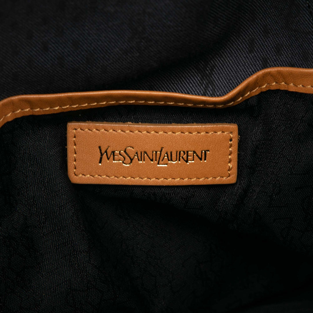 Saint Laurent Cuir à finitions Coated Toile Drawstring Bucket Sac