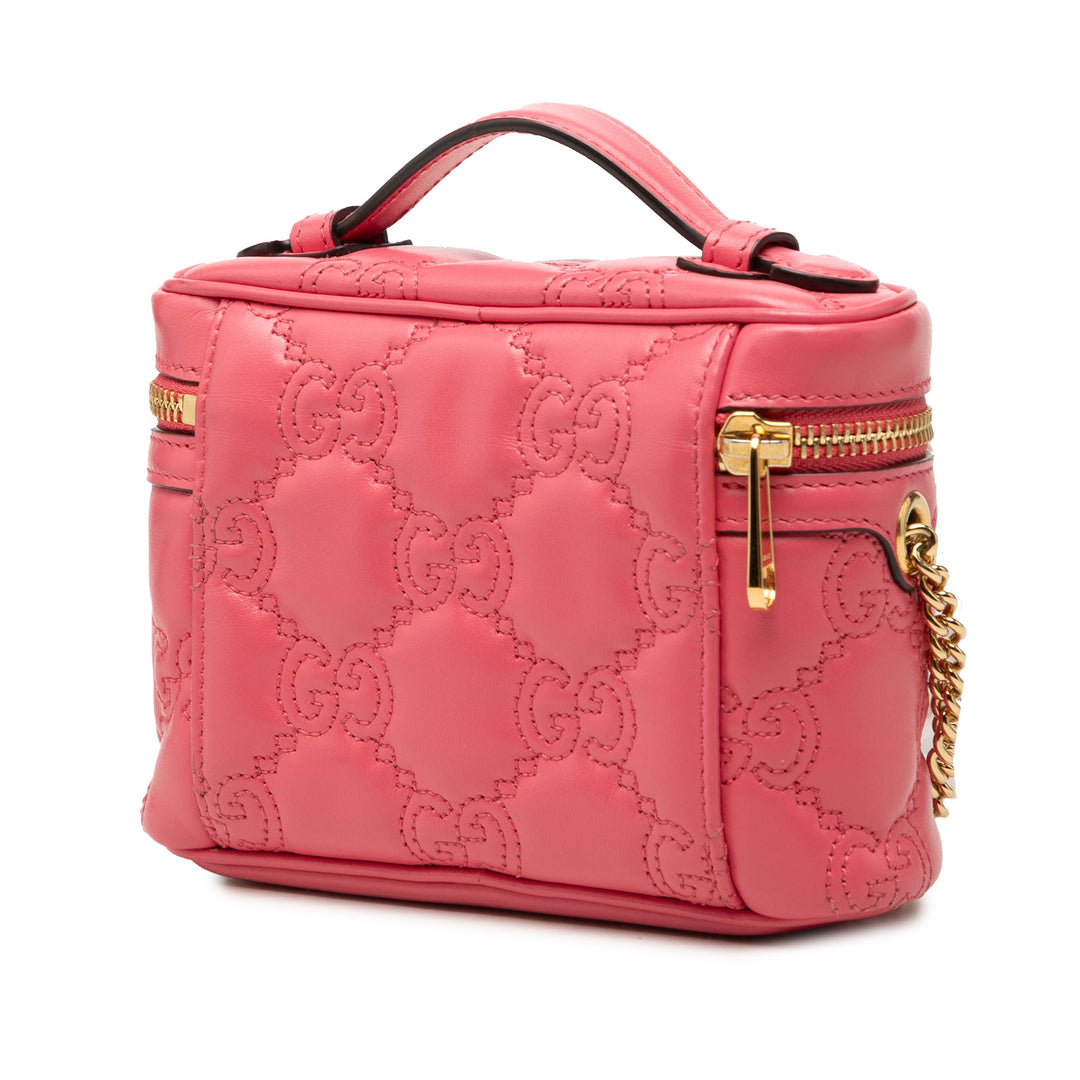 Gucci GG Marmont Matelasse Vanity Sac à chaîne Mini Cuir de veau Rose