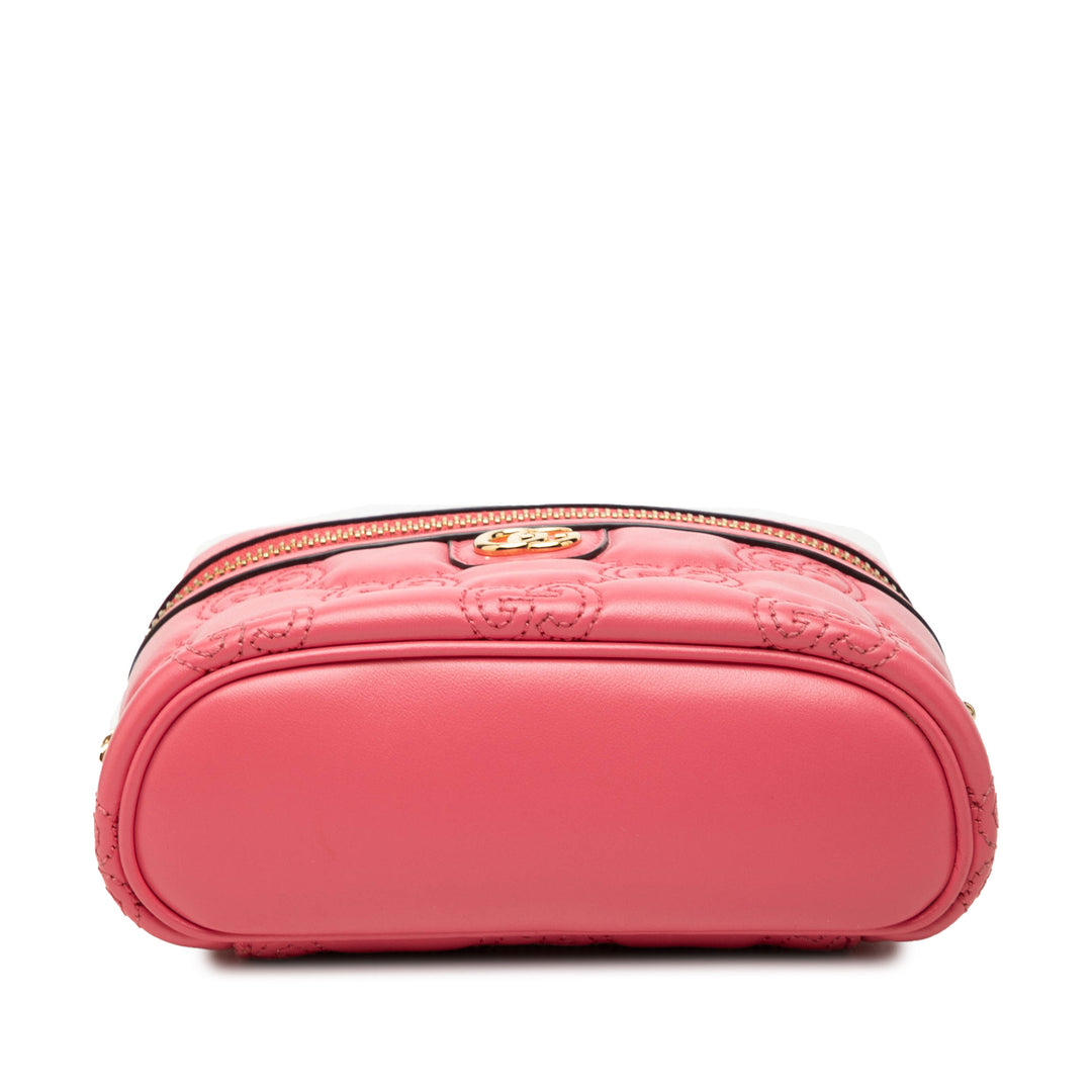 Gucci GG Marmont Matelasse Vanity Sac à chaîne Mini Cuir de veau Rose