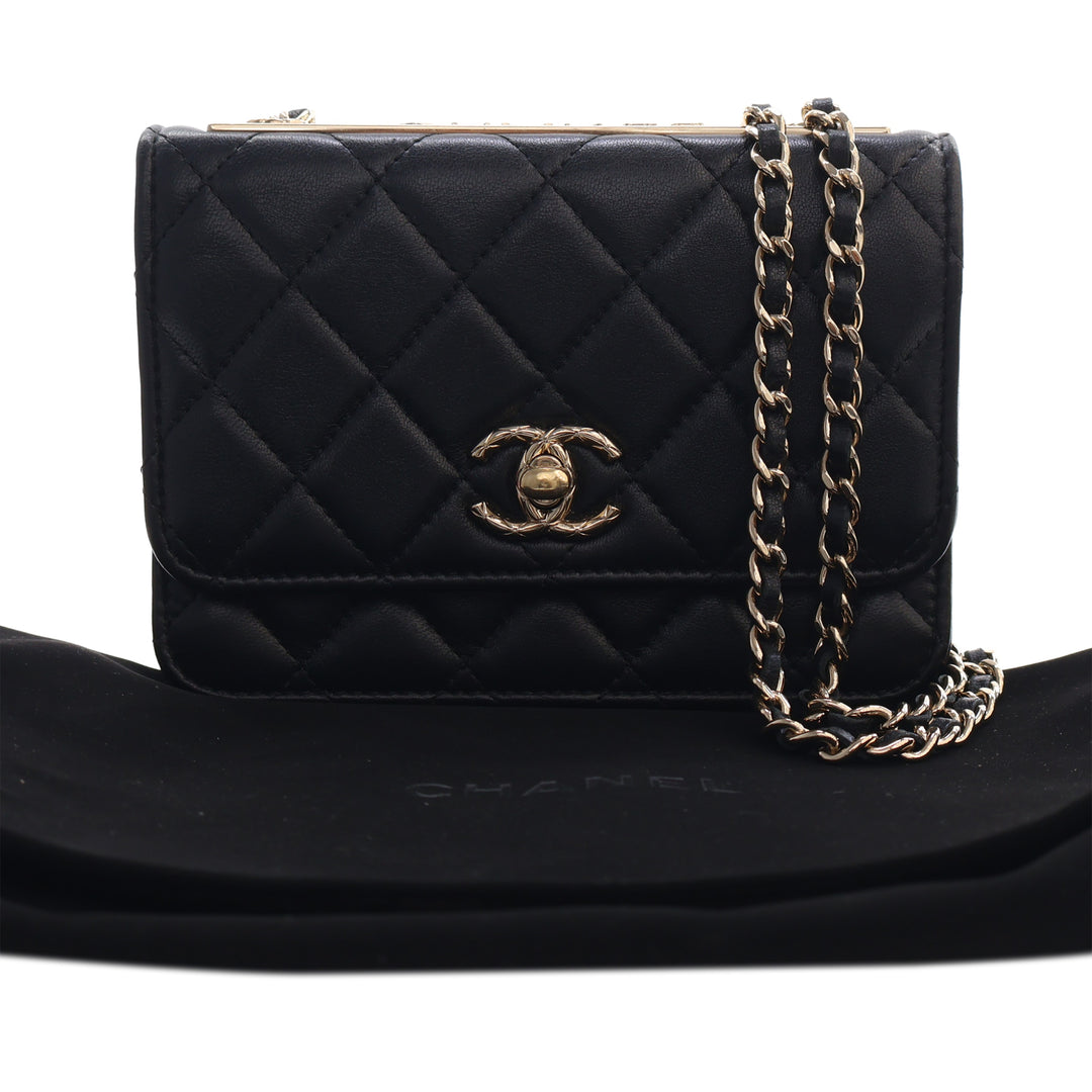Chanel Mini Matelassé Cuir d'agneau Trendy CC Wallet on Chain