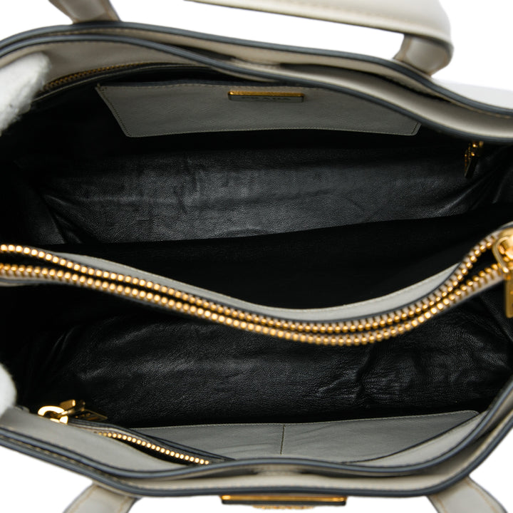 Prada Cabas Souple Triple Poche Saffiano Blanc – vue 4 – GABY PARIS
