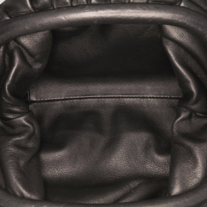 Bottega Veneta Cuir d’agneau The Mini Pochette Sac porté croisé Noir