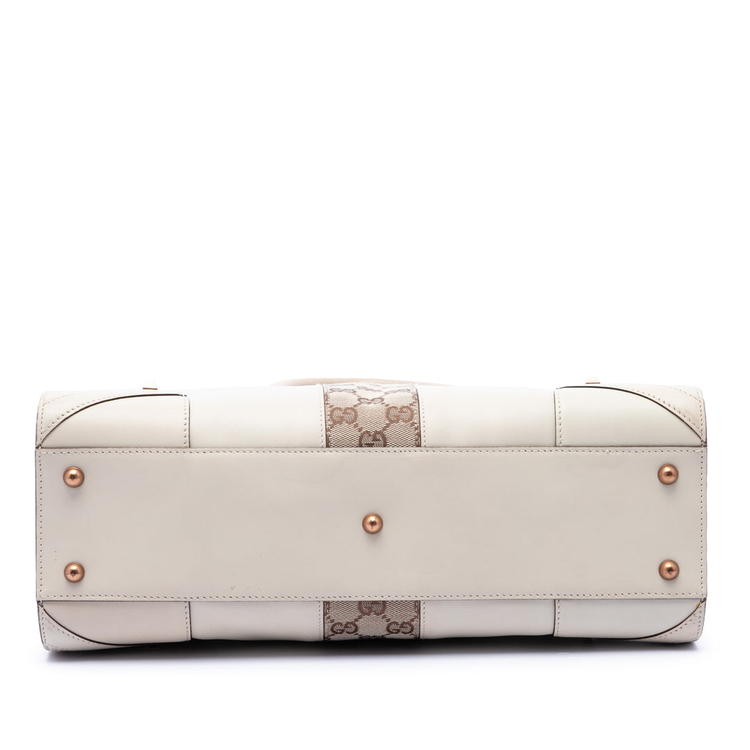 Gucci Cuir de veau et GG Toile Nailhead Cabas
