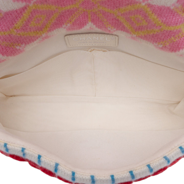 Chanel Medium Classic Multicolor Cashmere Knit Single Flap Blanc – GABY PARIS Authentique