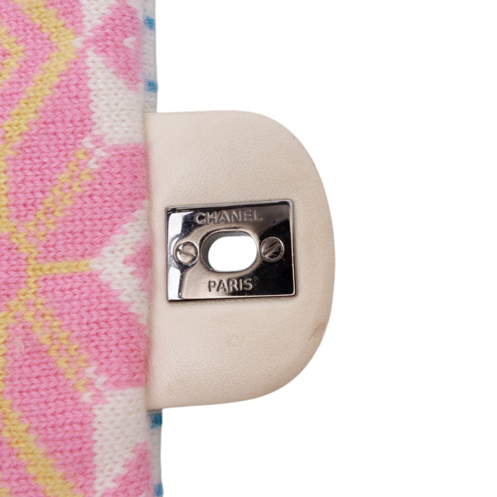 Chanel Medium Classic Multicolor Cashmere Knit Single Flap Blanc – GABY PARIS Authentique