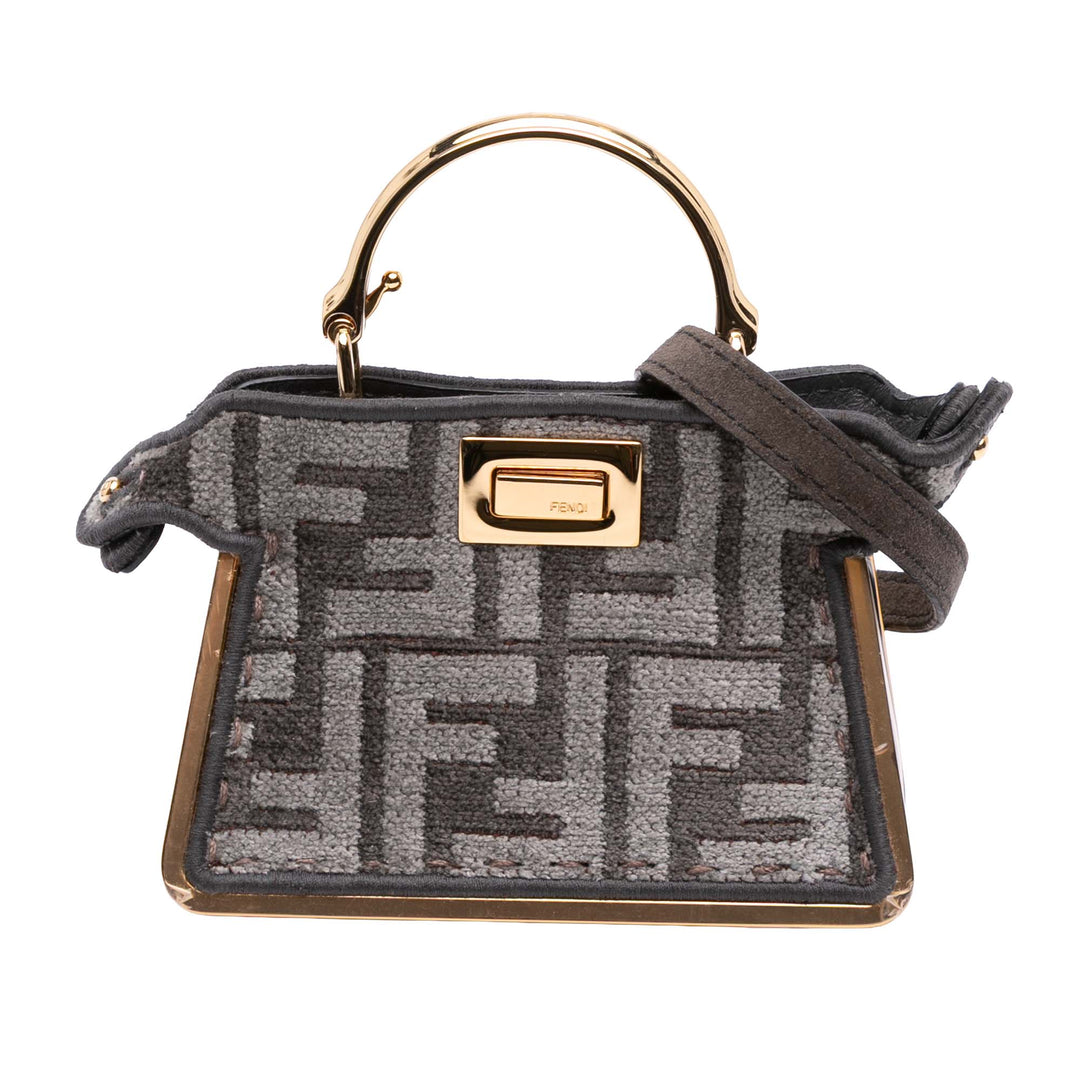 Fendi Nano Zucca Cashmere Peekaboo ISeeU Maxi Handle Bag Gris – GABY PARIS Authentique