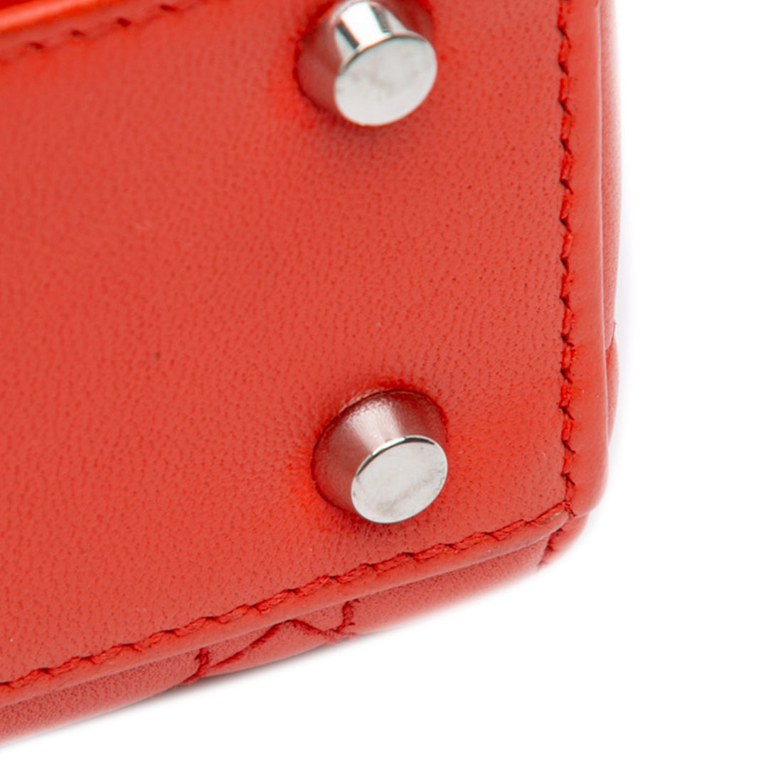 Mini Lambskin Cannage Lady Dior Red - Gaby Paris