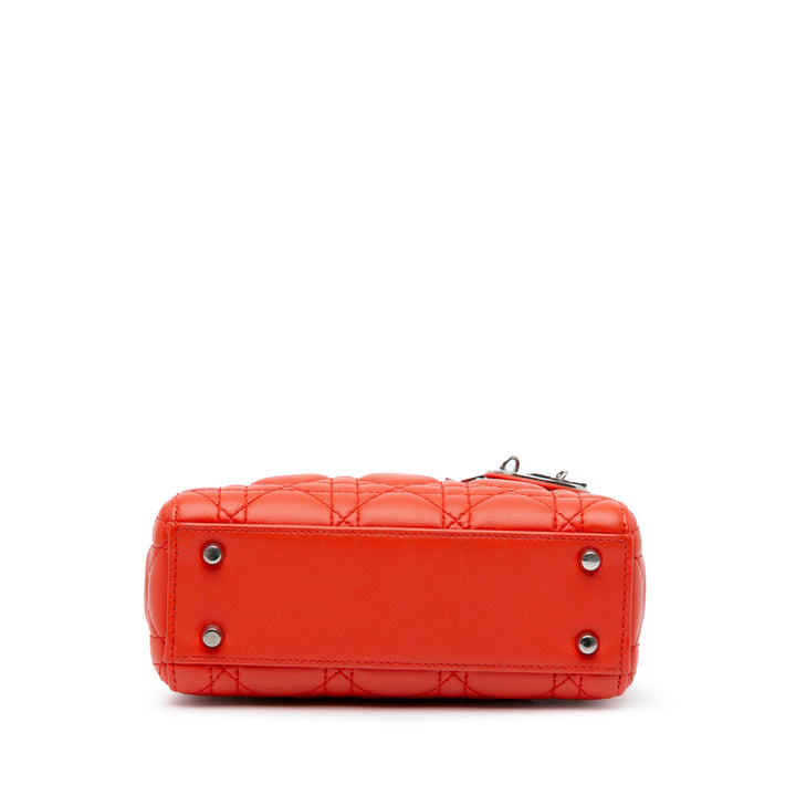 Mini Lambskin Cannage Lady Dior Red - Gaby Paris