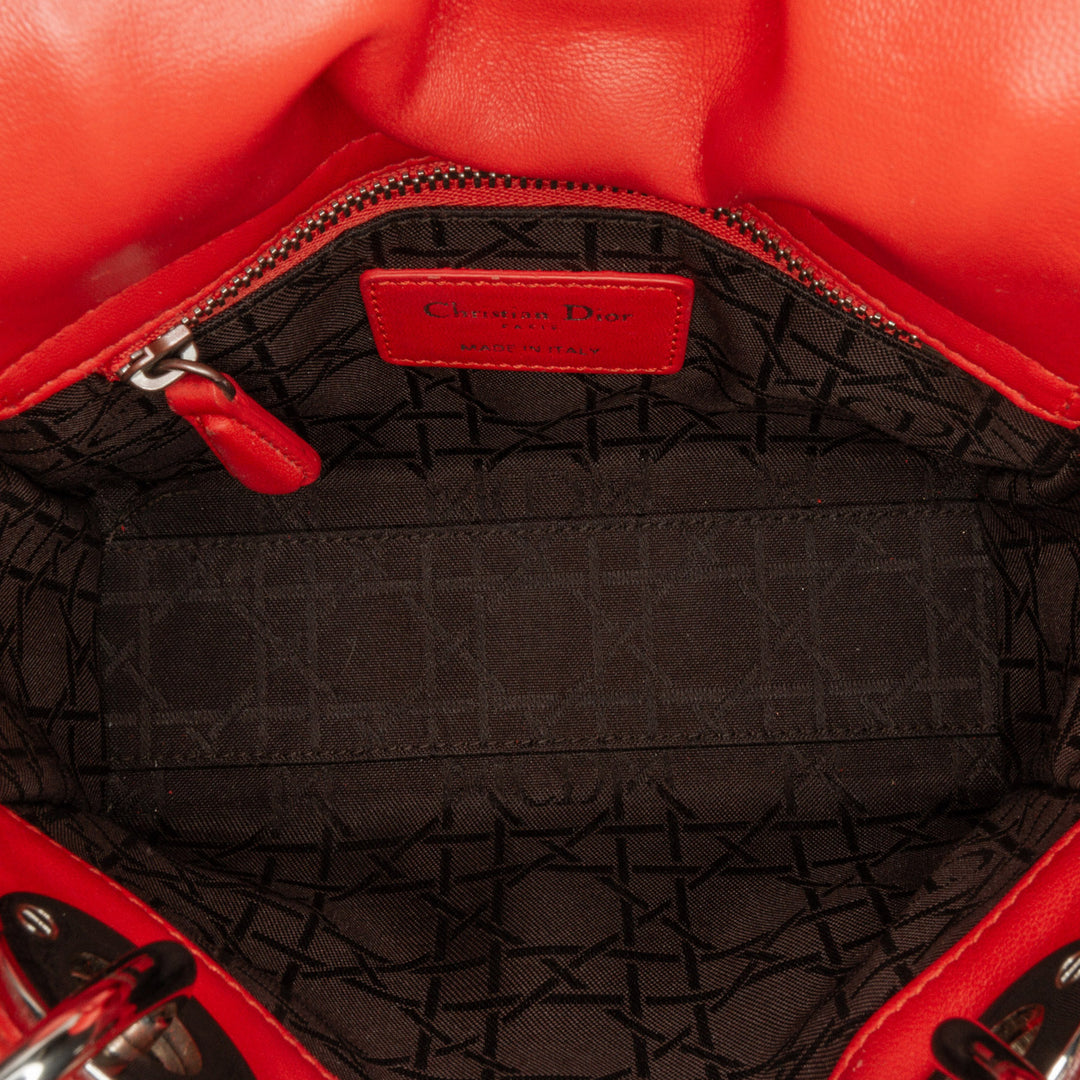 Mini Lambskin Cannage Lady Dior Red - Gaby Paris