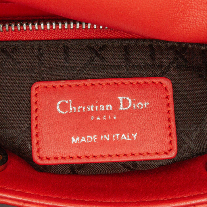 Mini Lambskin Cannage Lady Dior Red - Gaby Paris