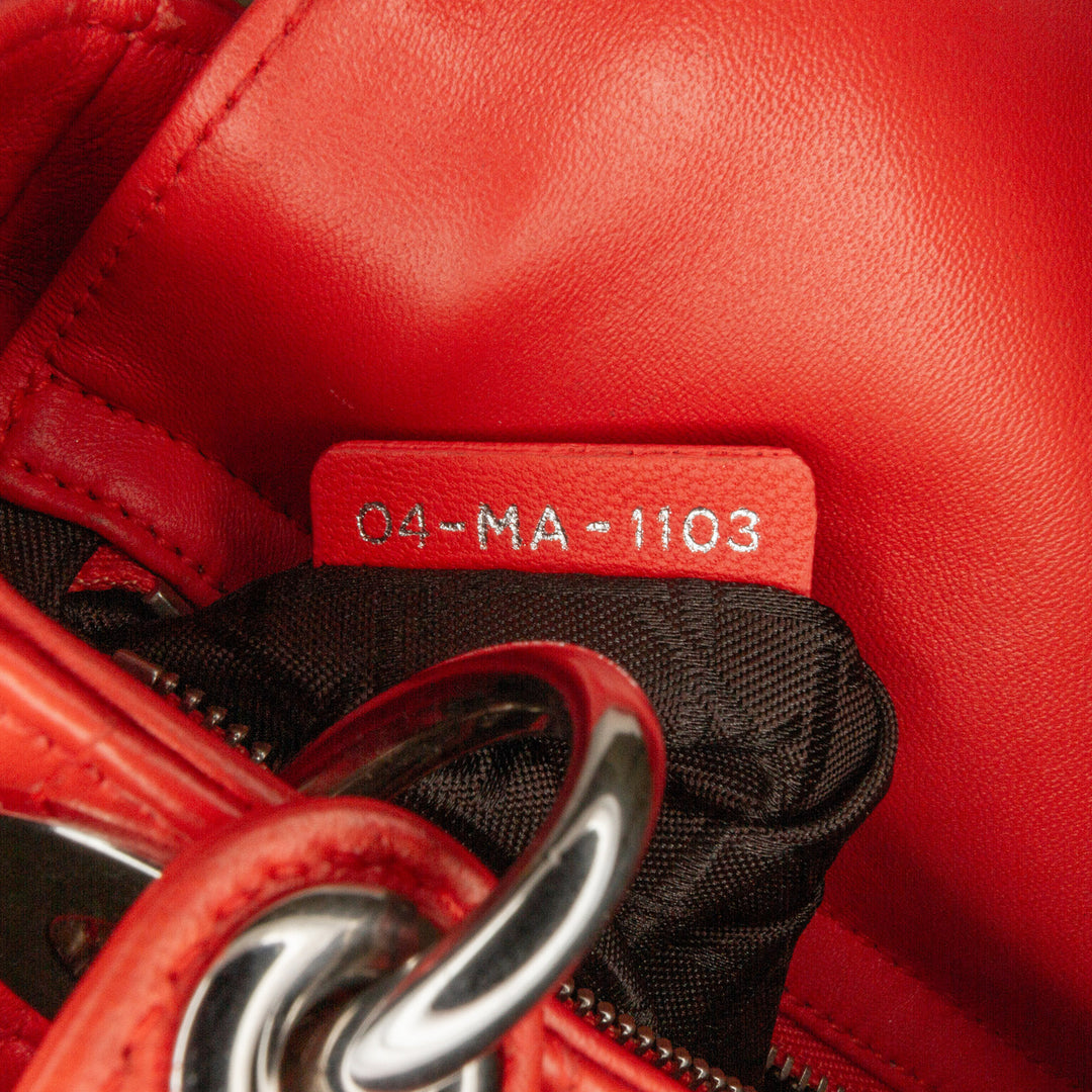 Mini Lambskin Cannage Lady Dior Red - Gaby Paris
