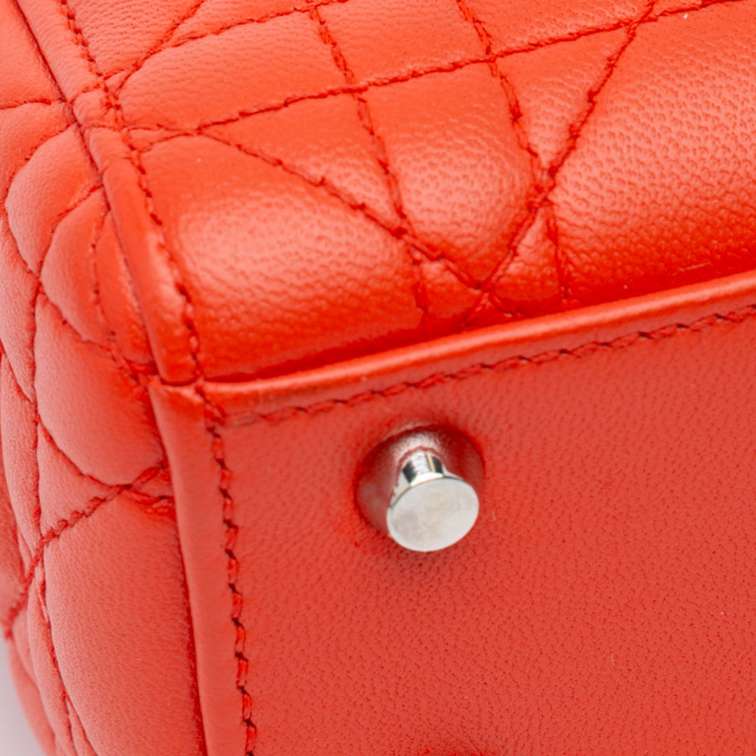 Mini Cannage Lambskin Lady Dior Red - Gaby Paris