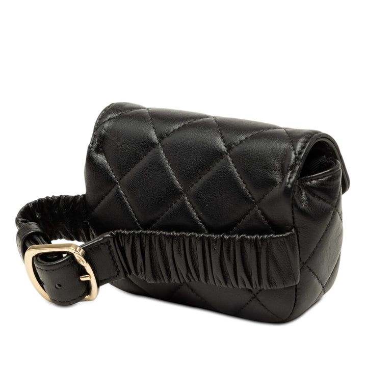 Chanel Porte-monnaie CC Matelassé à rabat Arm Cuir d'agneau Noir – vue 2 – GABY PARIS