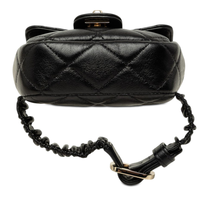 Chanel Porte-monnaie CC Matelassé à rabat Arm Cuir d'agneau Noir – vue 3 – GABY PARIS