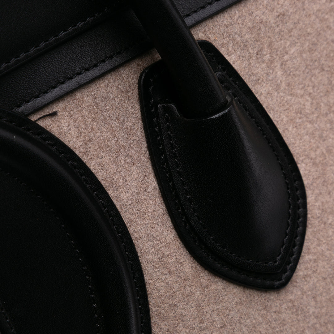 Celine Micro Tricolor Felt Laine and Cuir de veau Luggage Cabas Marron – GABY PARIS Authentique
