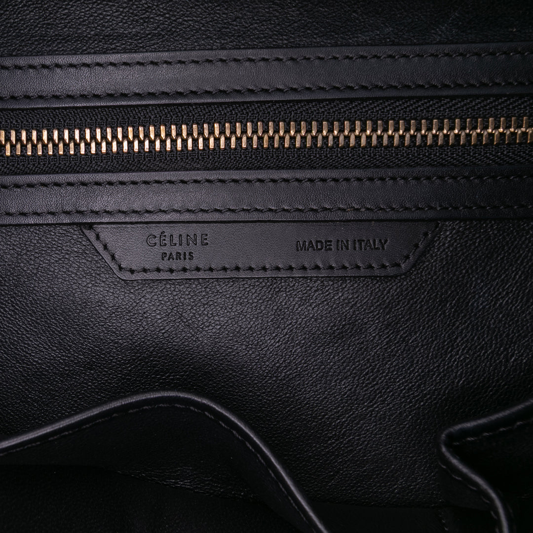 Celine Micro Tricolor Felt Laine and Cuir de veau Luggage Cabas Marron – GABY PARIS Authentique