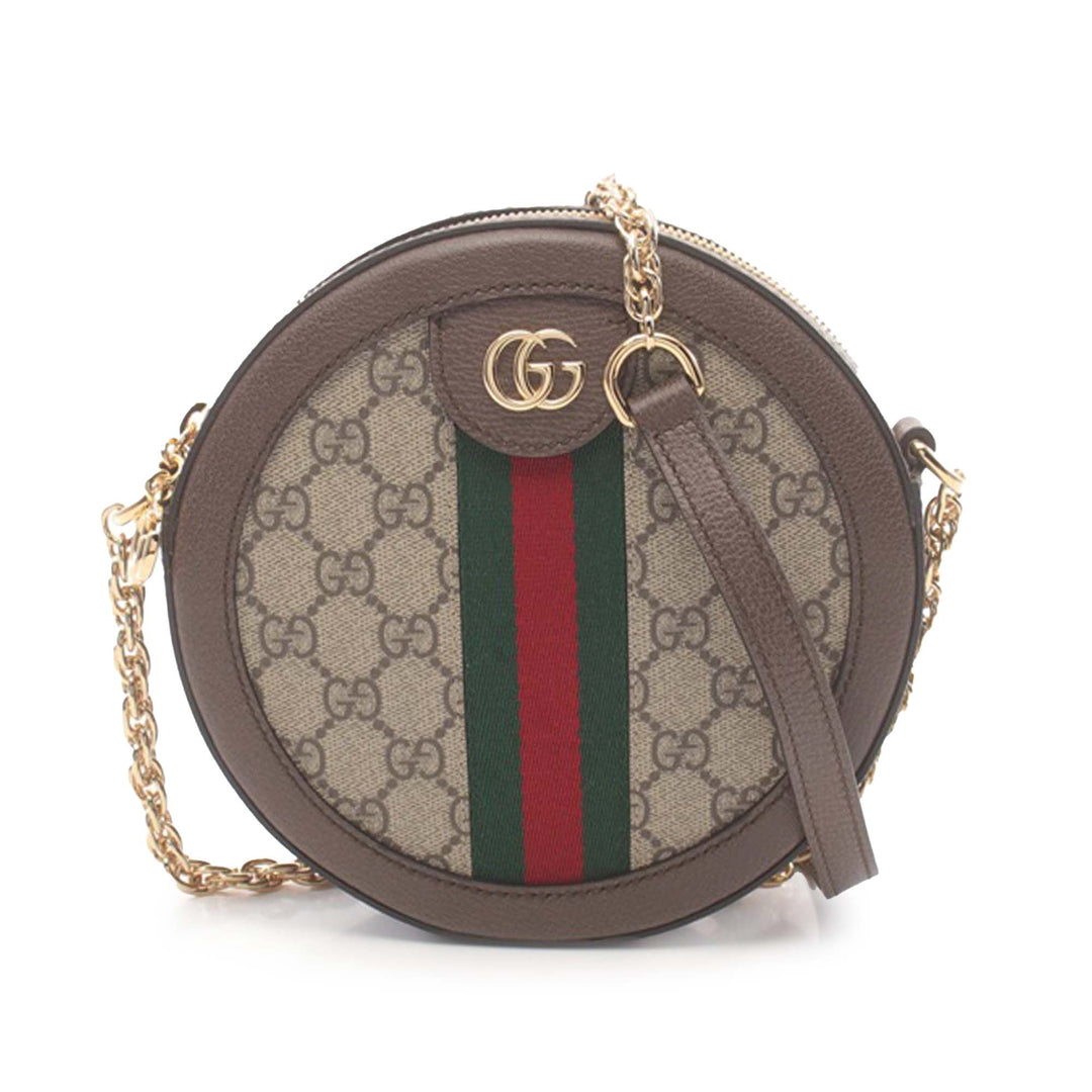 Mini GG Supreme Round Ophidia Crossbody Brown - Gaby Paris