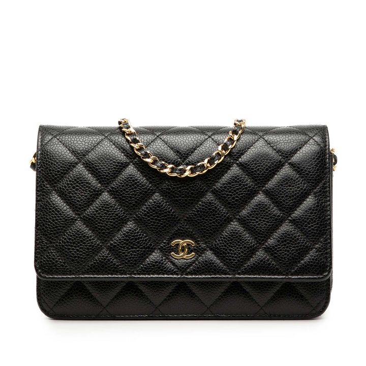 Chanel CC Matelassé Caviar Wallet on Chain