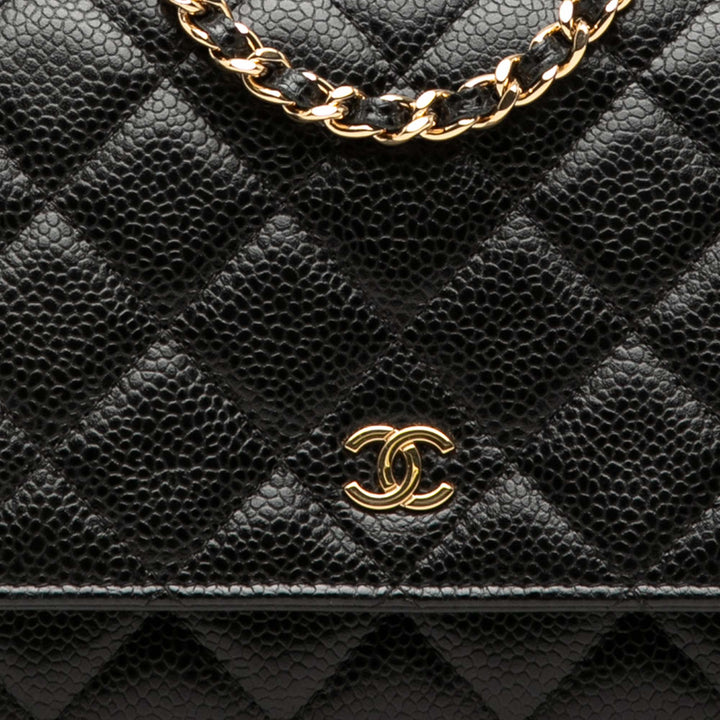 Chanel CC Matelassé Caviar Wallet on Chain