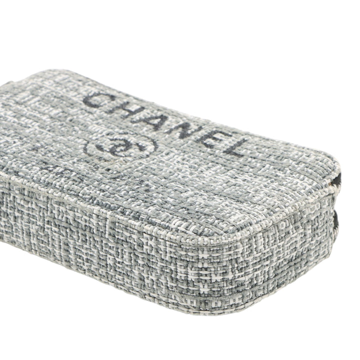Chanel Tweed Deauville Double Zip Pochette avec chaîne
