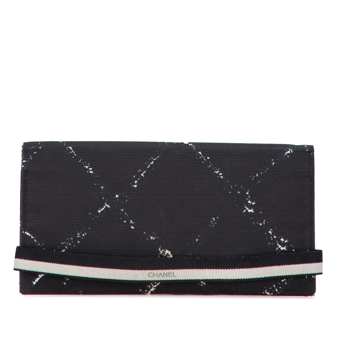 Old Travel Line Nylon Bifold Long Wallet Black - Gaby Paris