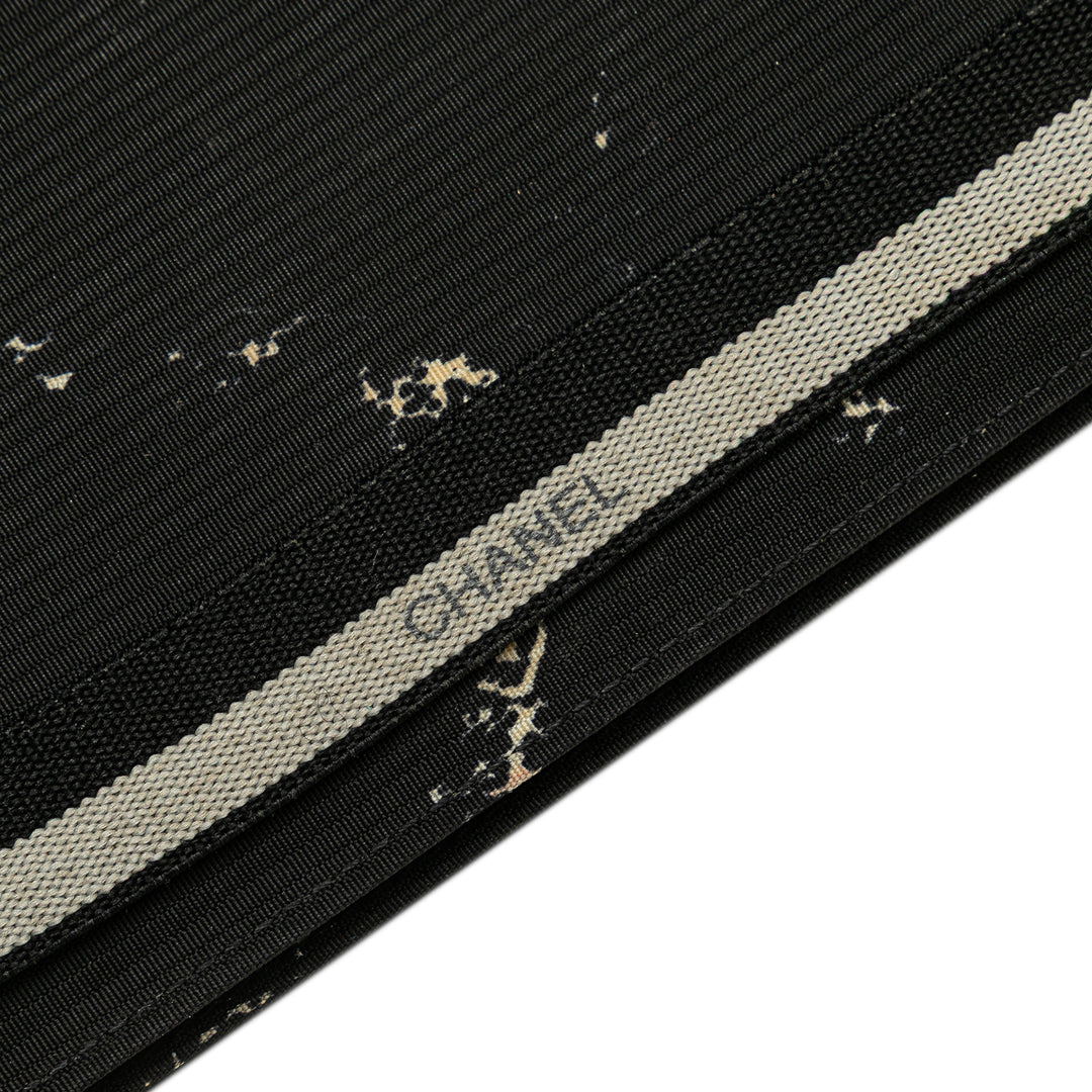 Old Travel Line Nylon Bifold Long Wallet Black - Gaby Paris