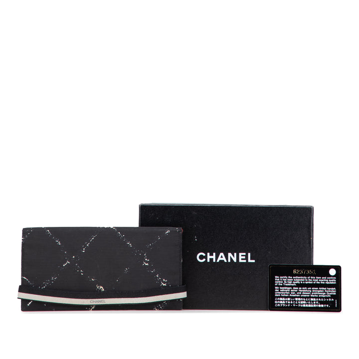 Old Travel Line Nylon Bifold Long Wallet Black - Gaby Paris