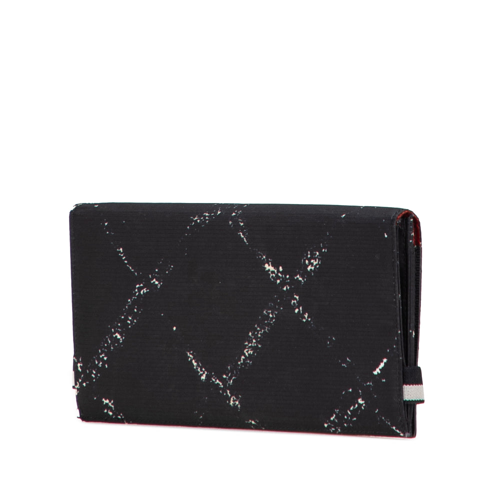 Old Travel Line Nylon Bifold Long Wallet Black - Gaby Paris
