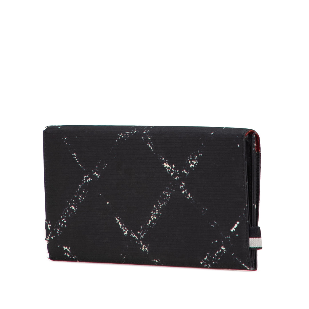 Old Travel Line Nylon Bifold Long Wallet Black - Gaby Paris
