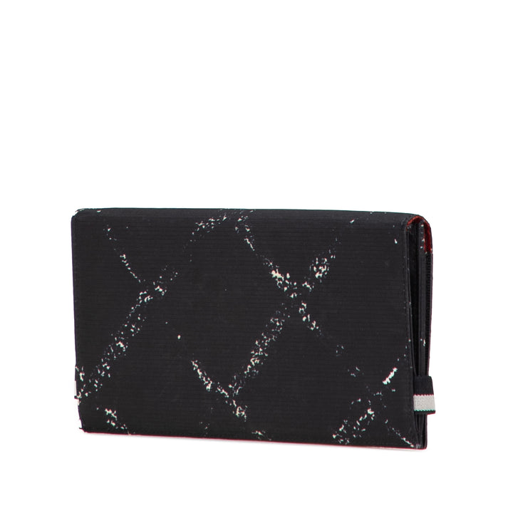 Old Travel Line Nylon Bifold Long Wallet Black - Gaby Paris