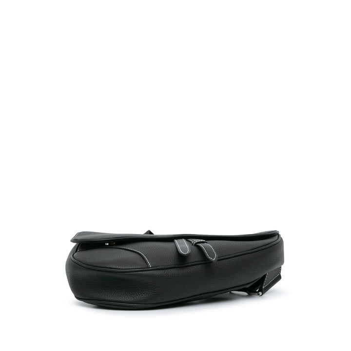 Kim Jones Grained Calfskin Saddle Bag Black - Gaby Paris