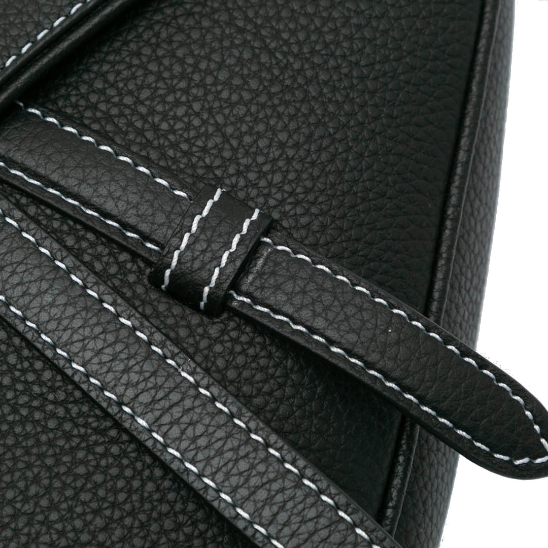 Kim Jones Grained Calfskin Saddle Bag Black - Gaby Paris