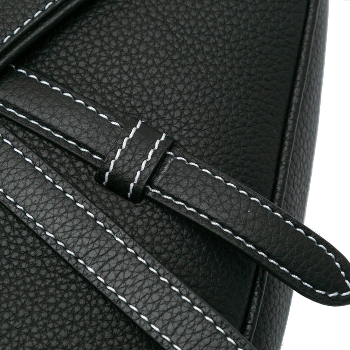 Kim Jones Grained Calfskin Saddle Bag Black - Gaby Paris