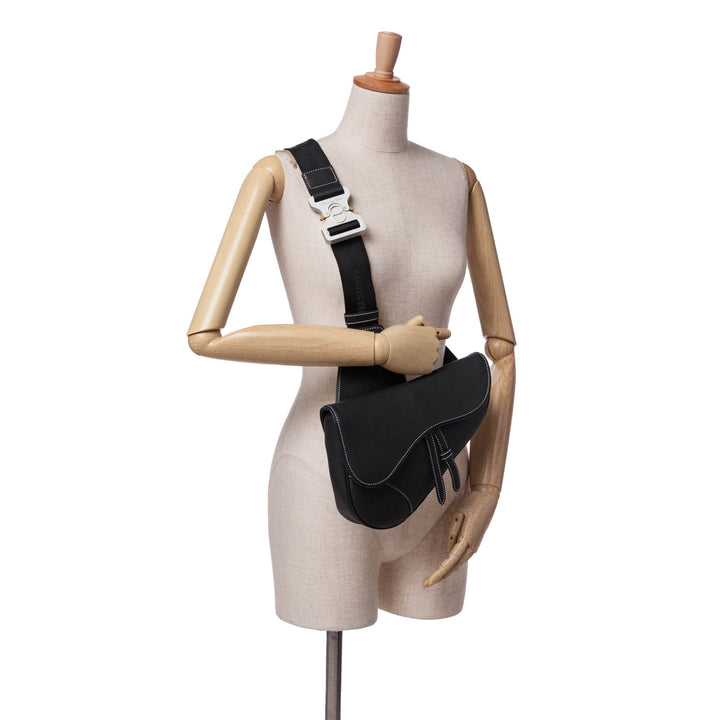 Kim Jones Grained Calfskin Saddle Bag Black - Gaby Paris
