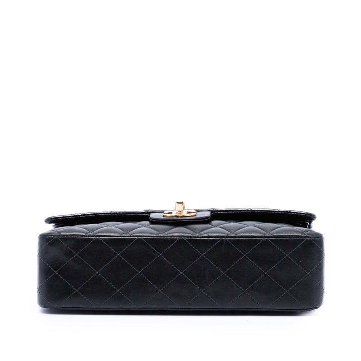 Classic Double rabat Moyen Cuir d'agneau Noir
