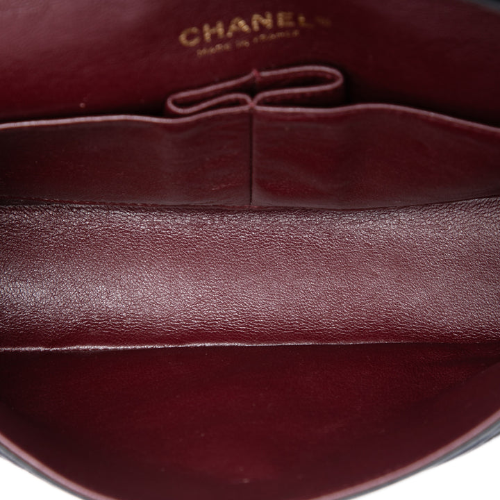 Classic Double rabat Moyen Cuir d'agneau Noir