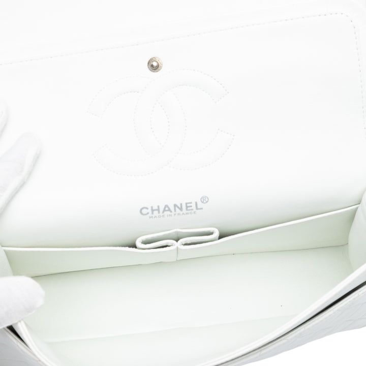 Chanel Medium Classic Cuir d’agneau Double rabat Blanc – GABY PARIS Authentique
