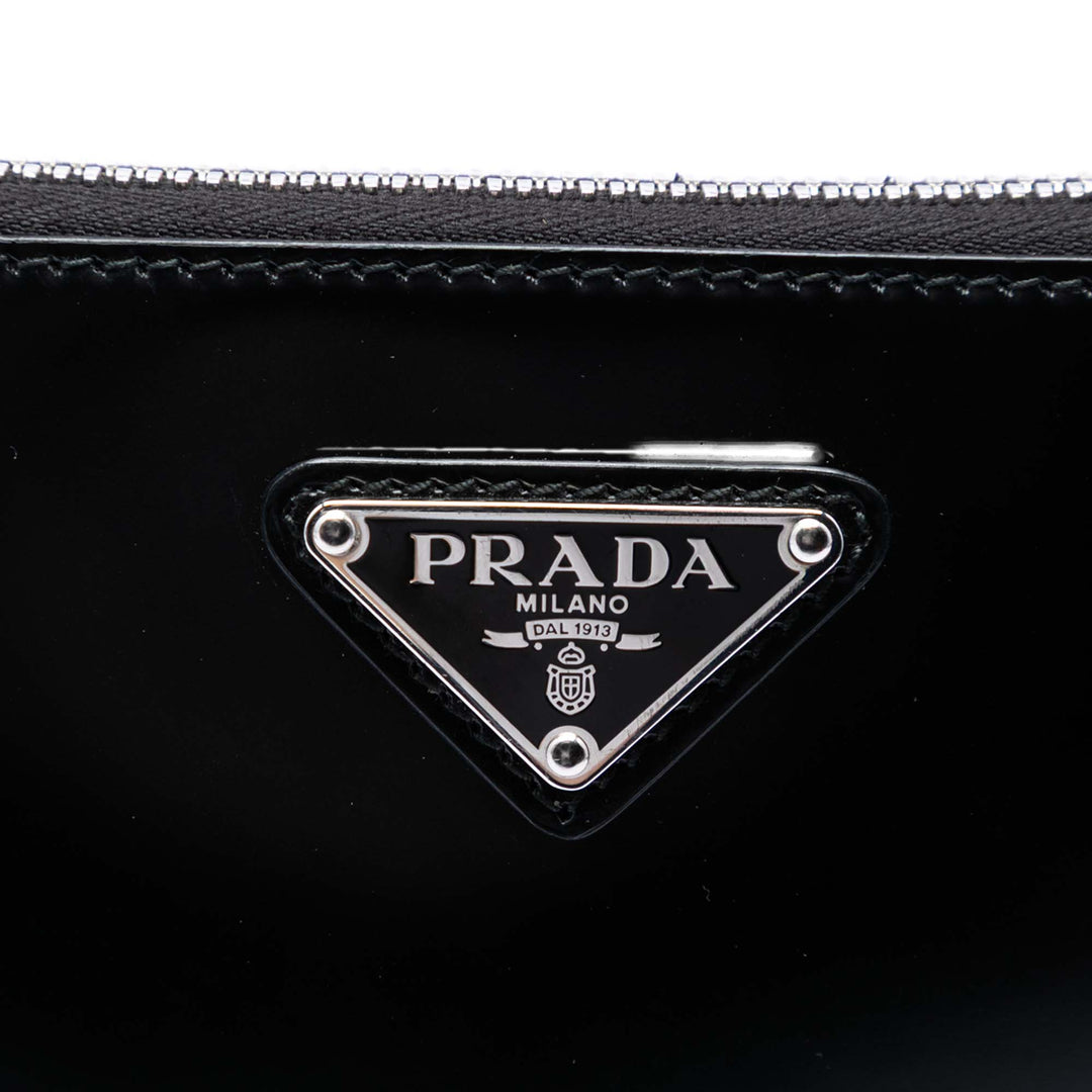 Prada Spazzolato Cuir Zip Top Sac porté croisé