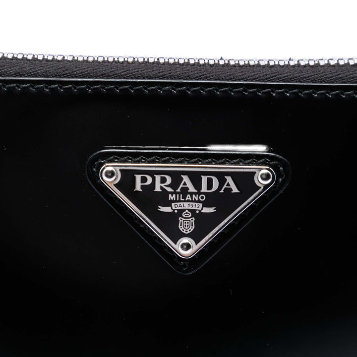 Prada Spazzolato Cuir Zip Top Sac porté croisé