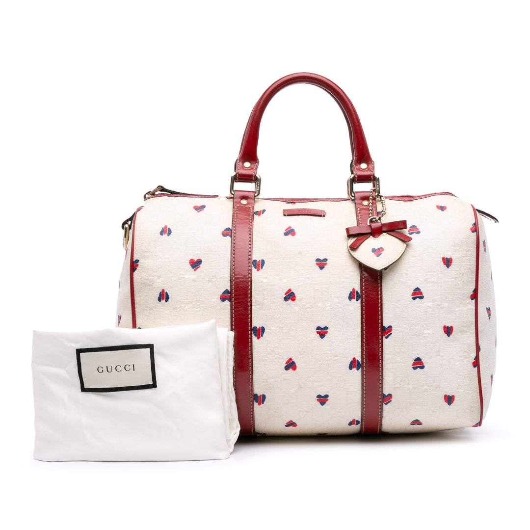 Medium GG Supreme Hearts Joy Boston White - Gaby Paris