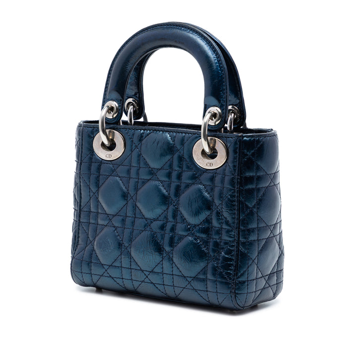 Dior Mini Metallic Cuir de veau Cannage Lady Dior