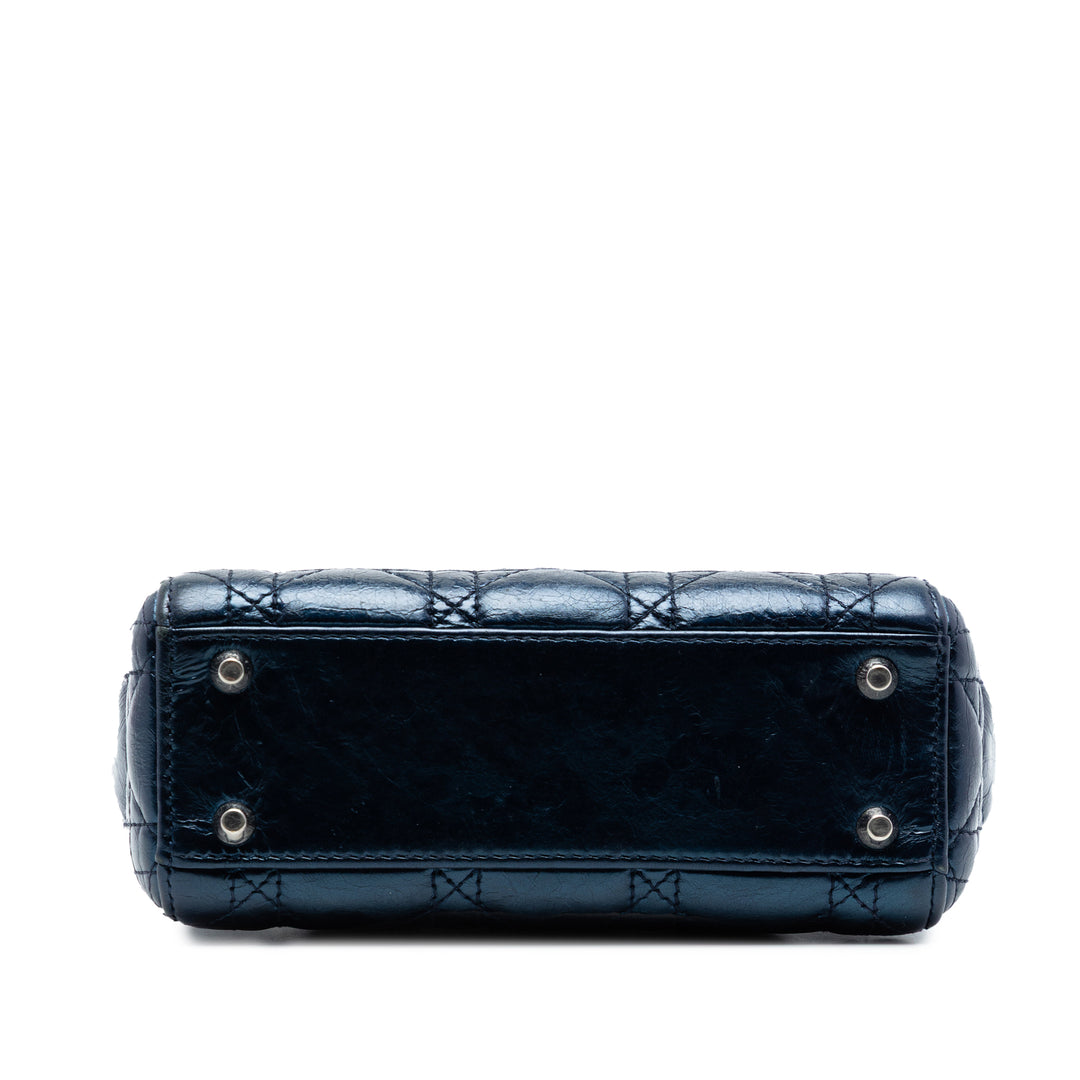 Dior Mini Metallic Cuir de veau Cannage Lady Dior