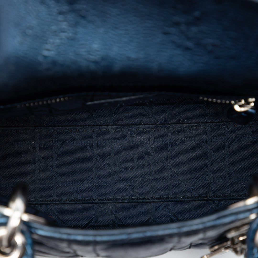 Dior Mini Metallic Cuir de veau Cannage Lady Dior