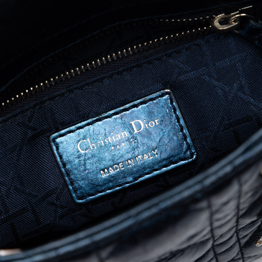 Dior Mini Metallic Cuir de veau Cannage Lady Dior