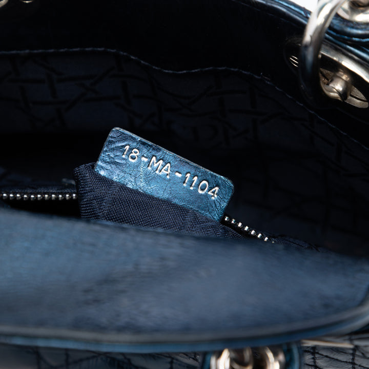 Dior Mini Metallic Cuir de veau Cannage Lady Dior