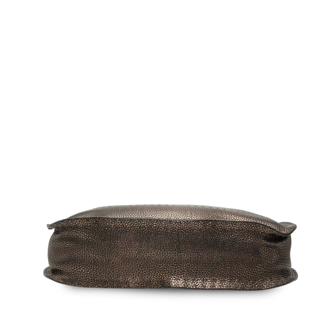 Métallisé Pebbled Selleria Sac Marron