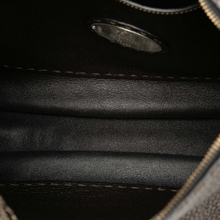 Métallisé Pebbled Selleria Sac Marron