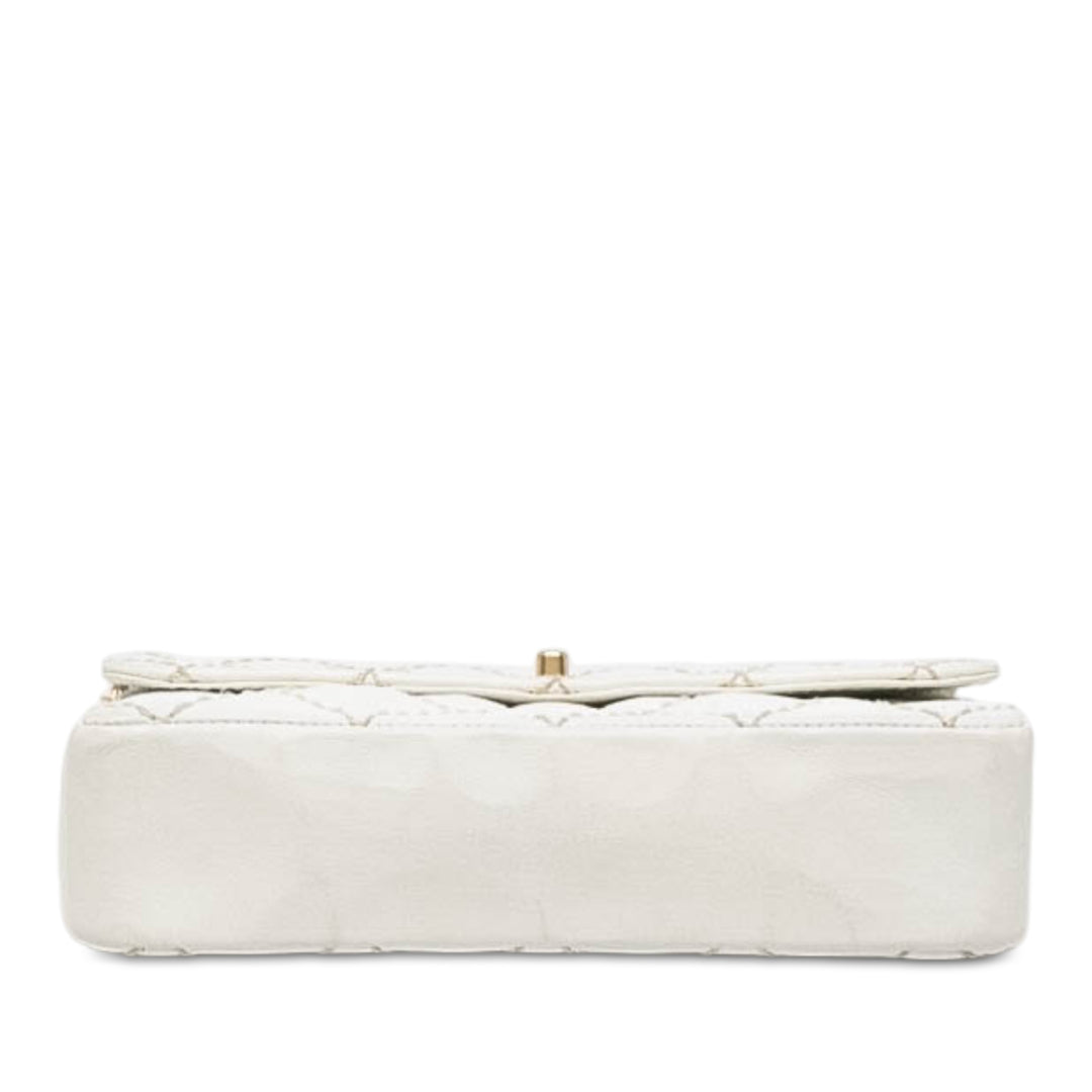 Chanel Wild Stitch Rabat simple Moyen Cuir d'agneau Blanc – vue 3 – GABY PARIS