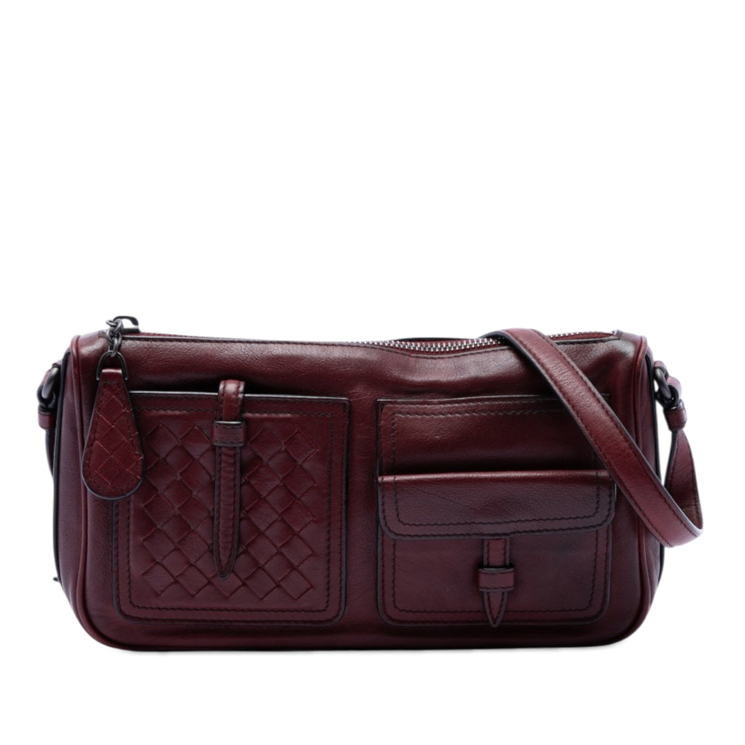 Intrecciato à finitions Multi Poche Sac Rouge