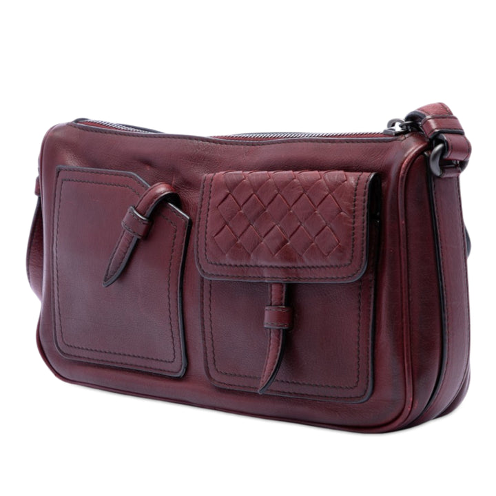 Intrecciato à finitions Multi Poche Sac Rouge
